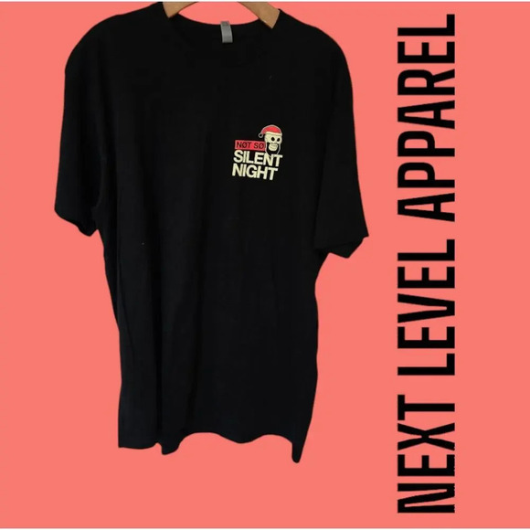 Next Level Apparel adult Unisex black graphic design NOT SO SILENT NIGHT tshirt - Picture 6 of 7